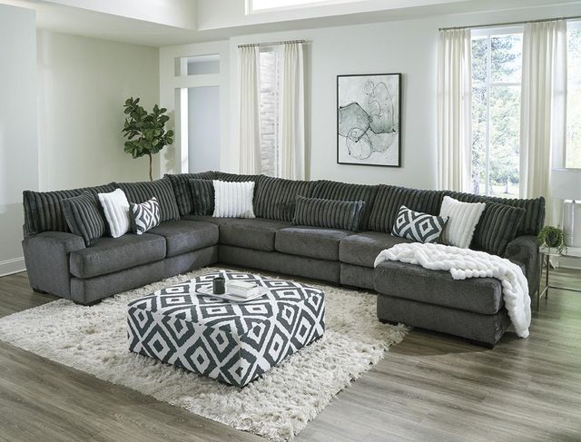 Albany Industries 4-Piece Tweed Gunmetal Right-Arm Facing Chaise Sectional-1