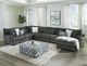 Albany Industries 4-Piece Tweed Gunmetal Right-Arm Facing Chaise Sectional-1