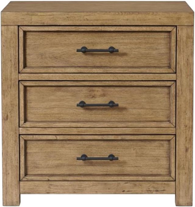 Riverside Furniture Bozeman Toasted Almond 3-Drawer Nightstand-1