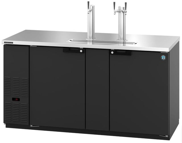 Hoshizaki Back Bar 70" 21.8 Cu. Ft. Black Vinyl Two Section Direct Draw Refrigerator-1