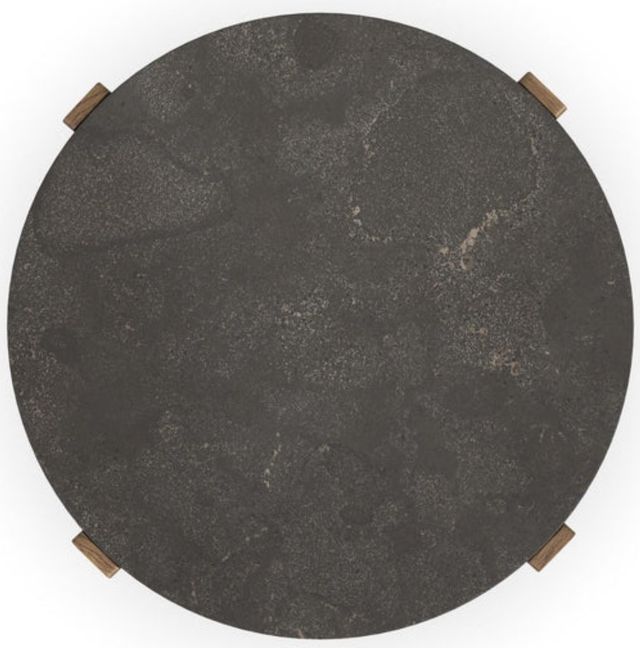 Flexsteel® Eclipse Blue Top Round End Table with Brown Base-3