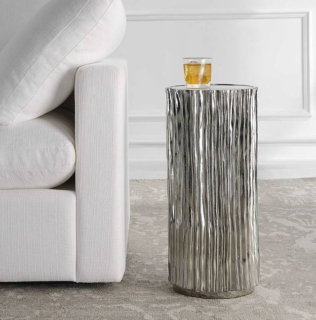 Uttermost® Echo Polished Dark Nickel Drink Table-1