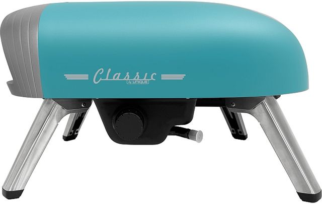 Unique® Appliances Classic Retro 12" Matte Turquoise Liquid Propane Pizza Oven-2