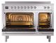 Ilve® Nostalgie II Noblesse 48'' Stainless Steel Pro Style Induction Range with Chrome Trim-2