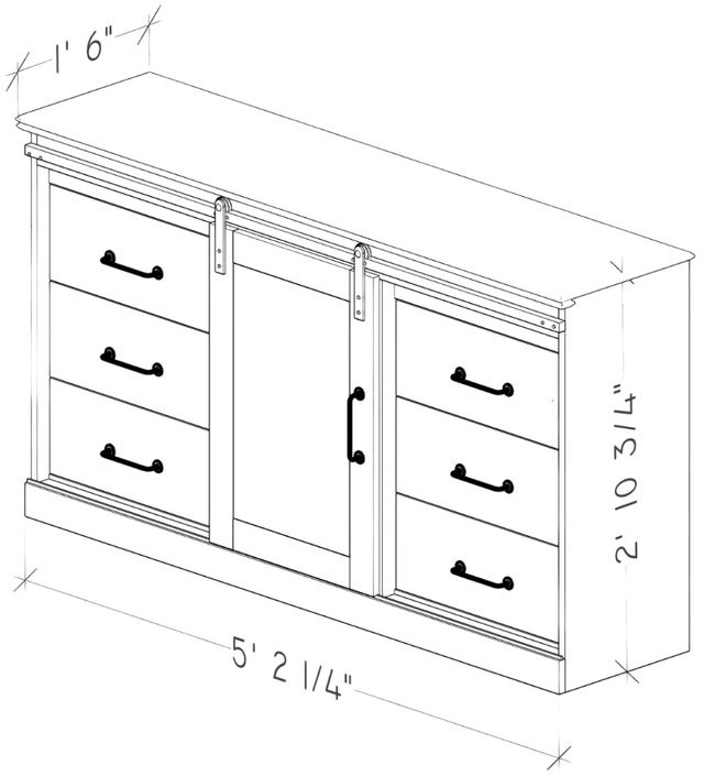 Perdue Woodworks Brown Dresser with Door-2