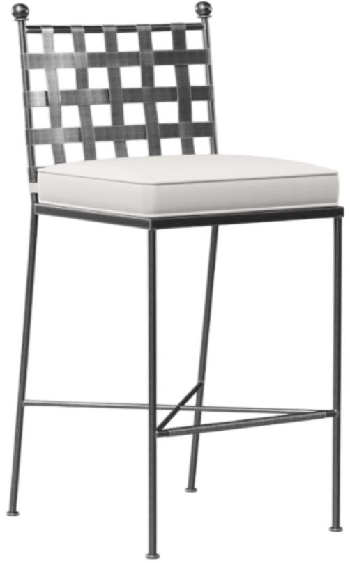 Sunset West Provence Canvas White/Spectrum Carbon Iron Outdoor Bar Stool-0