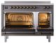 Ilve® Nostalgie II Noblesse 48'' Graphite Matte Pro Style Induction Range with Burnished Trim-1