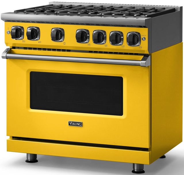 Viking® 7 Series 36'' Daffodil Pro Style Natural Gas Range-3