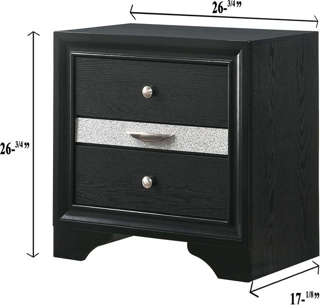Crown Mark Regata Black Nightstand-2