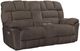 Corinthian Furniture Baker Brown Power Reclining Loveseat with Power Headrest, Console, and Lumbar-0