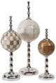A & B Home Randolph 3-Piece Chrome Bone Finials Set-1