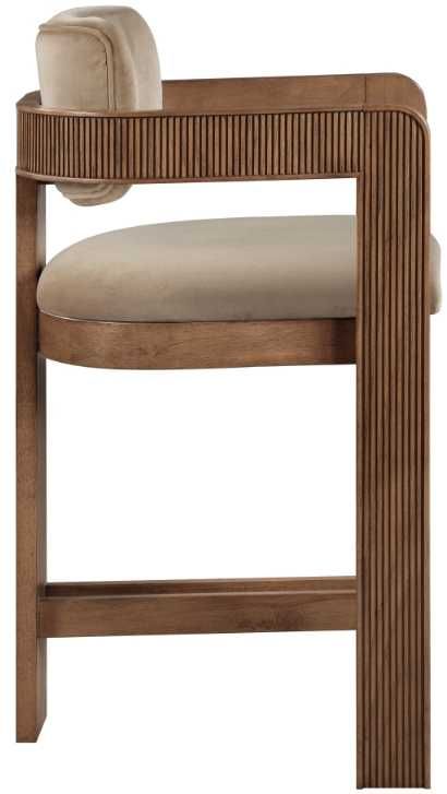Meridian Furniture Sacha Beige/Brown Upholstered Counter Stool-3
