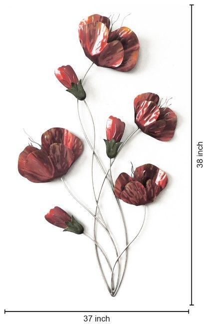 Classy Living Red Floral Wall Decor-2