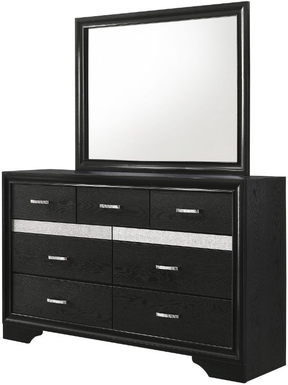 Coaster® Miranda Black 7-Drawer Dresser and Mirror-2