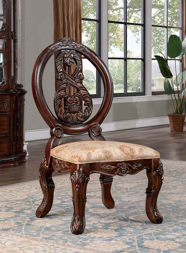 Furniture of America® Normandy 9-Piece Brown Cherry/Tan Dining Set-2