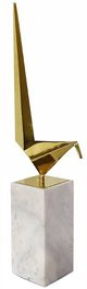 A & B Home Gold/White Close to You Large Marble Base Accent Statuary-0