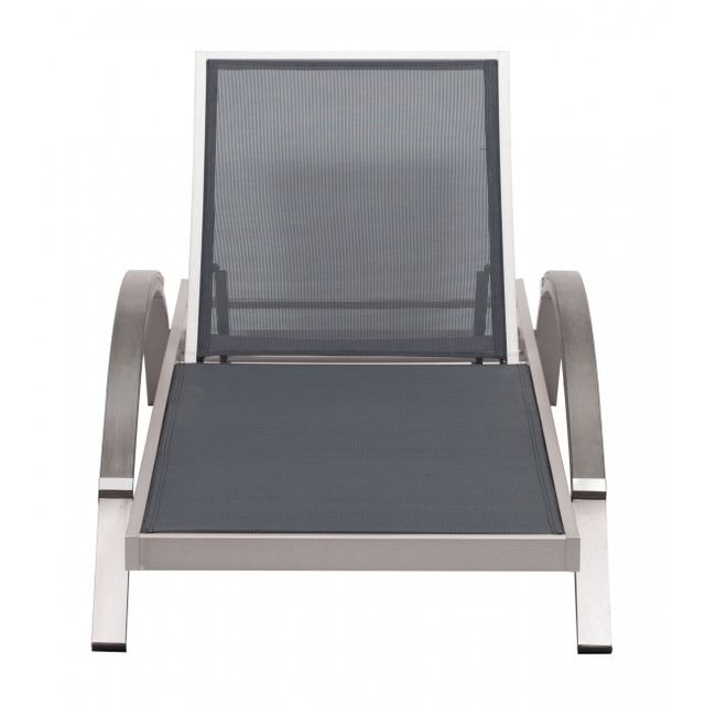 Zuo® Modern Metropolitan Brushed Aluminum Chaise Lounge-2