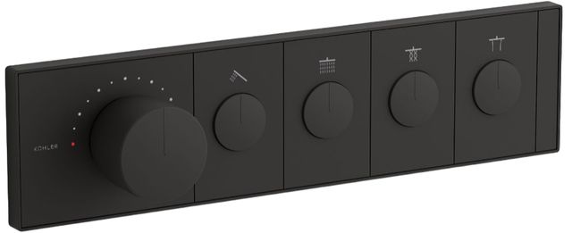 KOHLER® Anthem® Matte Black 4-Outlet Recessed Mechanical Thermostatic Valve Control-0