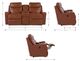 La-Z-Boy® Emmons Pewter Leather Manual Reclining Loveseat with Console-2