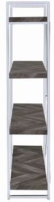 Coaster® Grimma Rustic Grey Herringbone 4-Shelf Bookcase-2