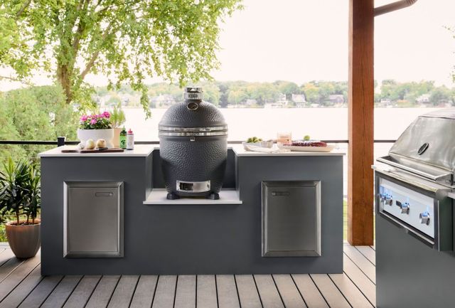 LYNX® Kamado 23" Matte Gray Tabletop Charcoal Grill-3