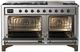 Ilve® Majestic III 60" Stainless Steel Pro Style Dual Fuel Liquid Propane Range with Triple Glass Door and Burnished Trim-1