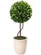 A & B Home Green Artificial Boxwood Topiary in White Pot-0