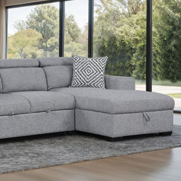 Furniture of America® Chatteris Gray Right-Arm Facing Sectional-3