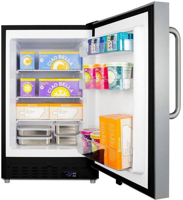 Summit® 20" 2.7 Cu. Ft. Stainless Steel Built In Undercounter Freezer-2