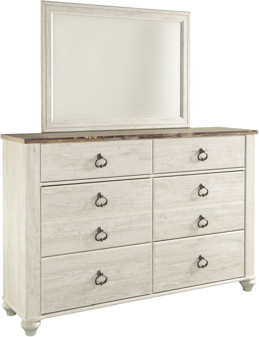 Signature Design by Ashley Willowton Whitewash Youth Dresser and Mirror