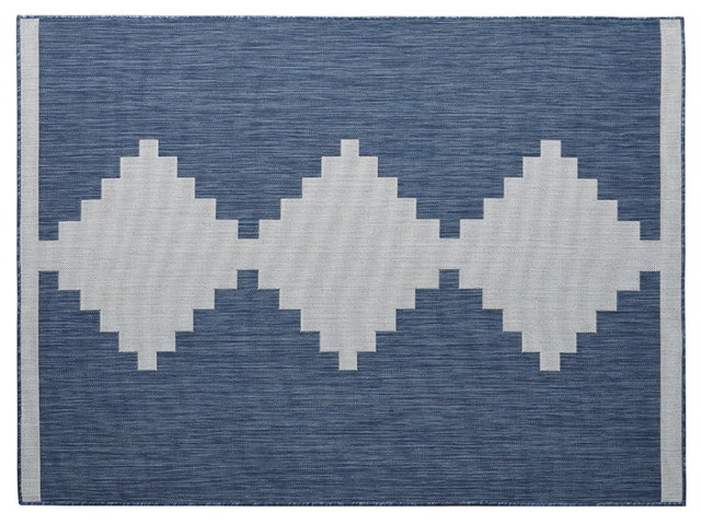 Olliix by Madison Park Isla Navy/White 5x7' Modern Geo Indoor/Outdoor Rug-0