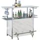 Furniture of America® Rianna Chrome/White Bar Table-0