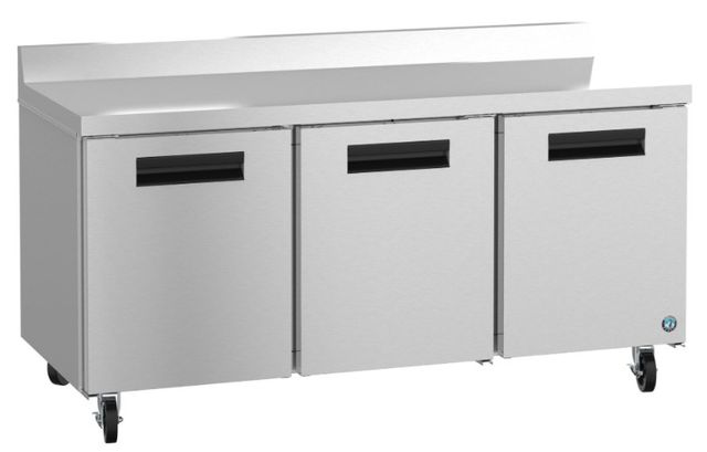 Hoshizaki Steelheart® 72" 21.3 Cu. Ft. Stainless Steel Three Section Worktop Refrigerator-2