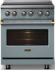 Viking® 5 Series 30" Novembery Sky Pro Style Induction Range with Brushed Brass Trim-4