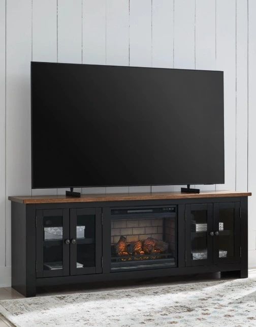 Signature Design by Ashley® Wildenauer Black/Brown TV Stand with Electric Fireplace-4