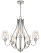 Cal® Lighting & Accessories Newport 5-Light Brushed Steel Chandelier with Glass Shades-1