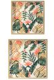 A & B Home 2-Piece Multi-Colored Botanical Print Square Decorative Tray Set-1