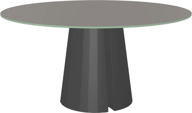 Amisco Customizable Gemma 60" Round Dining Table with 0.5" Taupe Glass Top-0