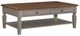 John Thomas Furniture® Home Accents Vista Hickory Coffee Table with Stone Base-0
