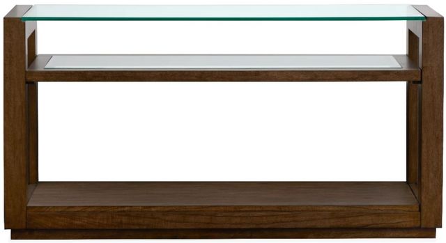 Magnussen Home® Sebastian Glass Top Cinnamon Rectangular Sofa Table-2