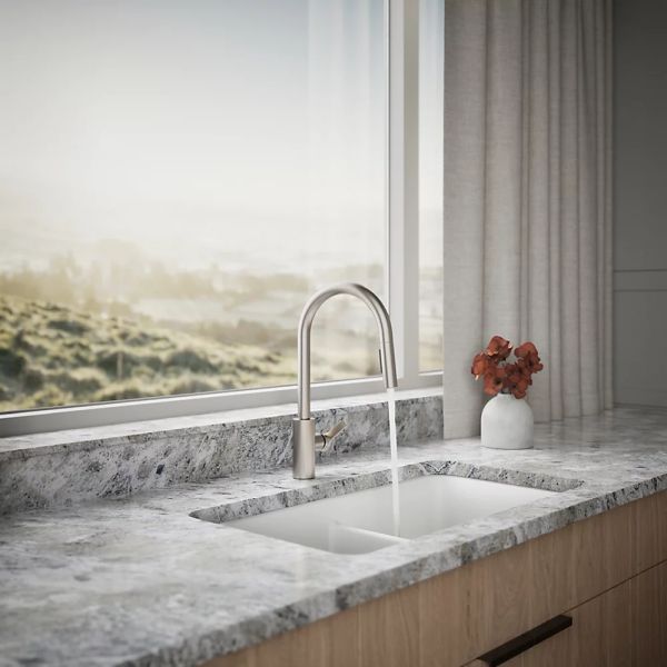 KOHLER® Elate® Vibrant Stainless 17" Kitchen Sink Faucet with 2-Function Sprayhead-2