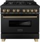ZLINE Autograph Edition 36" Black Stainless Steel Pro-Style Dual Fuel Natural Gas Range-0