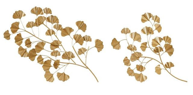Olliix by Martha Stewart Clio 2-Piece Gold Foil Ginkgo Leaf Set-1