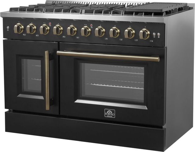 FORNO® Galiano Series Alta Qualita 48" Black Pro Style Gas Range-2
