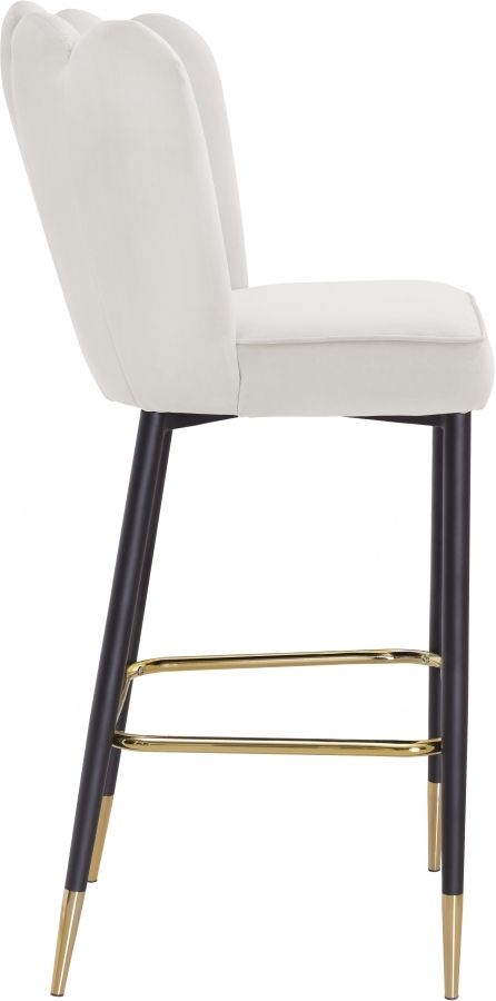 Meridian Furniture Lily Cream Velvet Stool-2