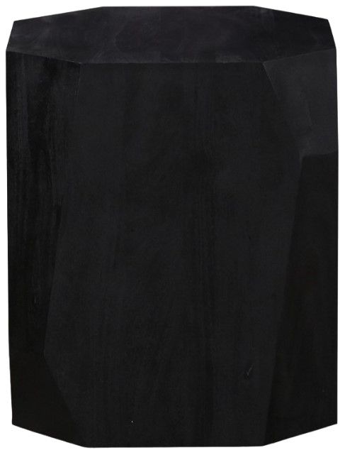Home Trends & Design Basalt Distressed Black Side Table-1