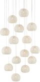 Currey & Company Piero Multi-Drop Painted Silver/White Pendant Lighting-0