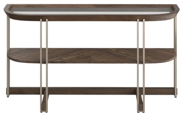 Magnussen Home® Elora Glass Top Walnut Sofa Table-1