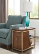 Hammary® Jenkins Deep Auburn Chairside Table with Brass Metal Frame-1