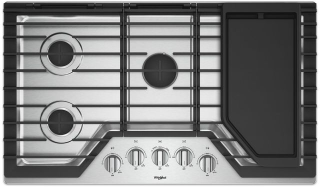 Whirlpool® 36" Stainless Steel Gas Cooktop-2